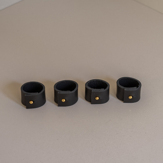 Leona Napkin Ring Set in Black