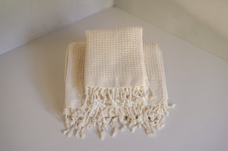Antalya Waffle Towels in Both Sizes Stacked