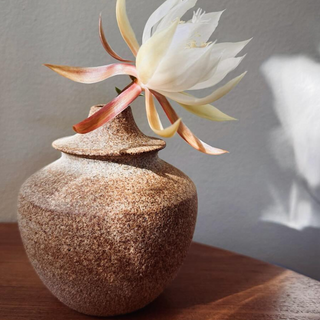 SOMBRA Ceramic Vase with Exotic Flower
