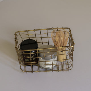 Akita Wire Basket with Tea and Matcha Whisk - Gift Ideas for Him