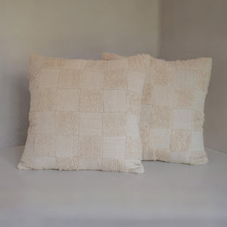 Two Cebu Checkered Terry Square Pillows