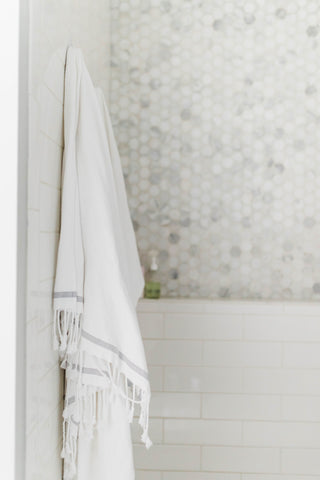 Turkish Towel Hanging in Shower