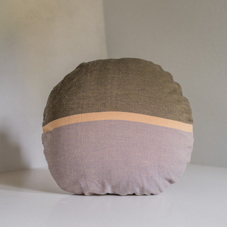 Feria Round Pillow with Lilac, Peach, and Olive - View 1