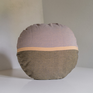 Feria Round Pillow with Lilac, Peach, and Olive - View 2