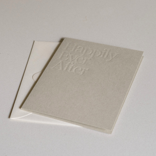 Happily Ever After Card No. 3 in Fog View on Table with Envelope