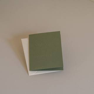 Happy Birthday Card No. 4 in Olive with Envelope