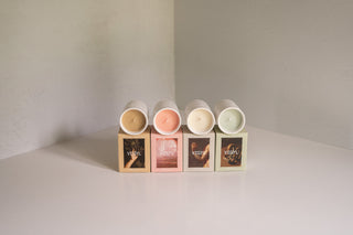 Vigyl Candle Collection with Jars On Top of Boxes, All Scents