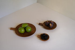 Sumner Paddle Trays with Limes on Large, Figs on Medium, and Blackberries on Small