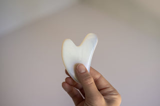 Opalite Gua Sha Detail View in Hand