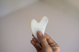 Opalite Gua Sha Detail View in Hand