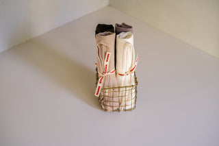 Akita Square Wire Basket with Madre Linen Tea Towels