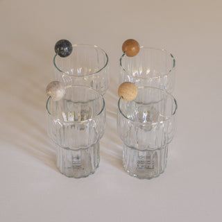 Amer Drink Charms on Rim of Meena Fluted Tumblers