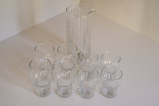 Meena Fluted Glassware Collection with Carafe and Tall and Classic Tumblers