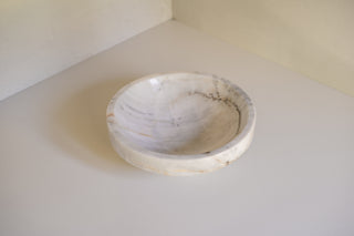 Rosalia Decorative Bowl in White Marble