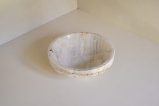 Rosalia Decorative Bowl in White Marble