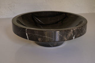Rosalia Decorative Bowl in Black Marble Close Up View