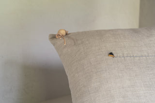 Dunedin Linen Pillow in Ivory Detail View
