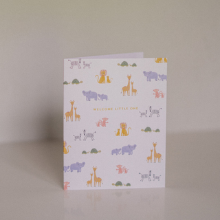 Welcome Baby Animals Card